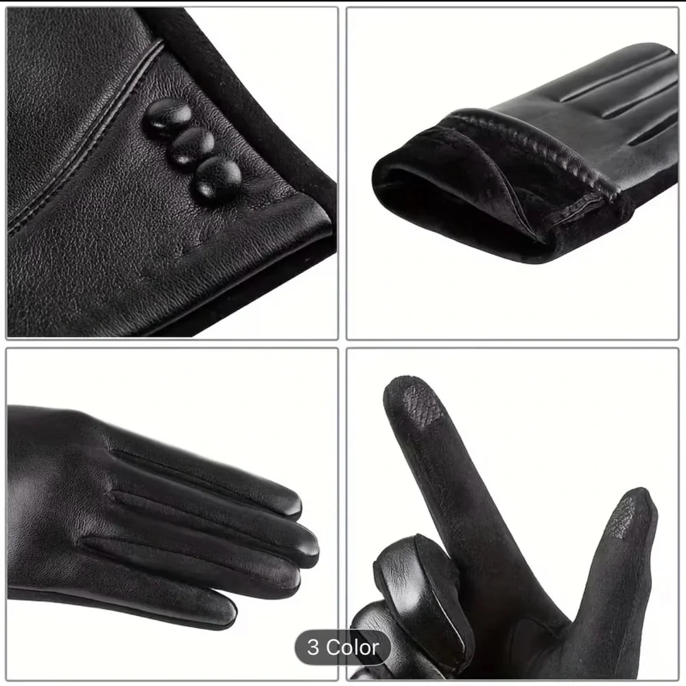 Genuine Leather Burgundy Red Woman’s Gloves Touchscreen and Cashmere Lining